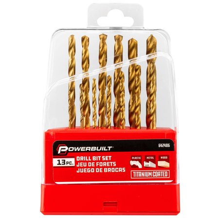 POWERBUILT 13Pc Titanium Drill Bit Set 642486